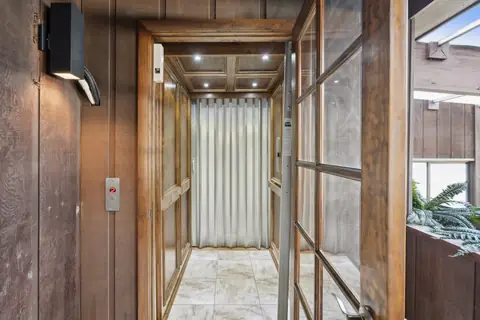 Inside the elevator, which runs from the garage to the kitchen level