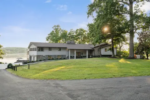 The midcentury front of the house
